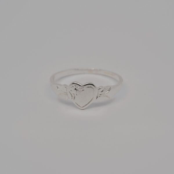 Silver Heart Signet Ring