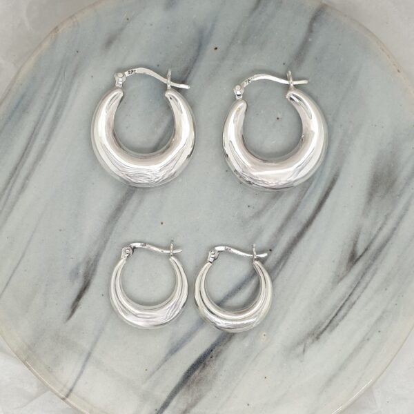 Silver Chunky Hoops