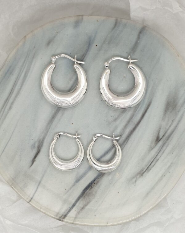 Silver Chunky Hoops