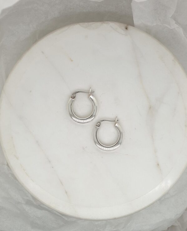 Silver Square Tube Hoop - Image 2