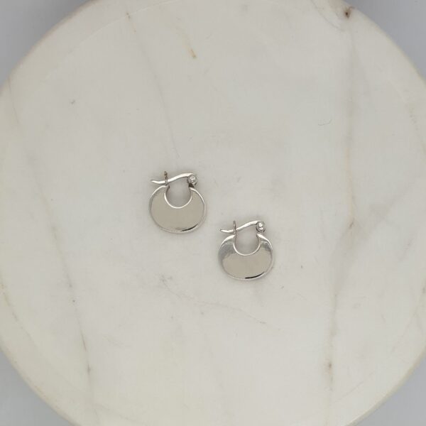 Silver Disk Hoops