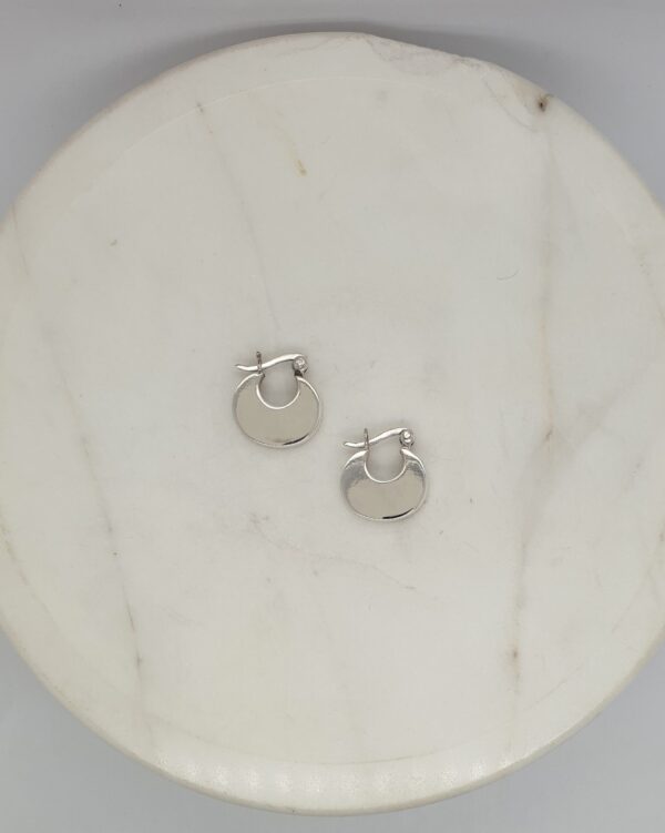 Silver Disk Hoops