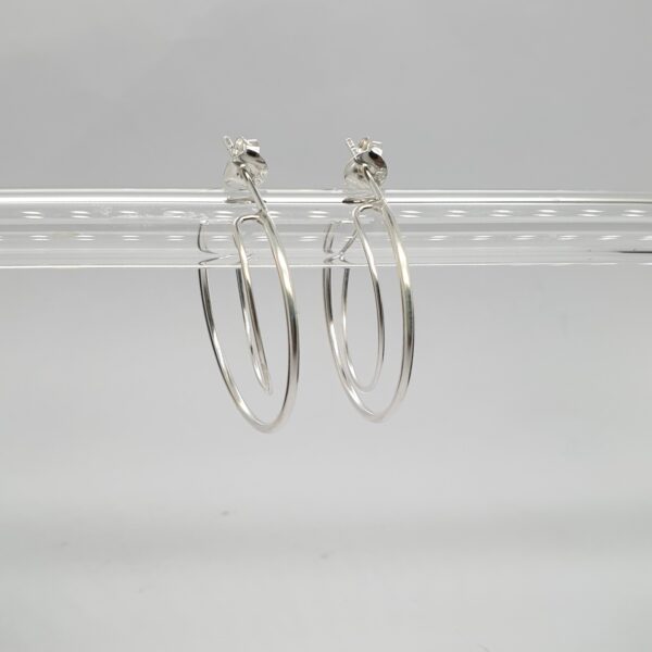 Double Hoop Silver Earring
