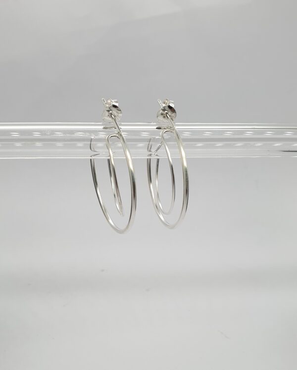 Double Hoop Silver Earring