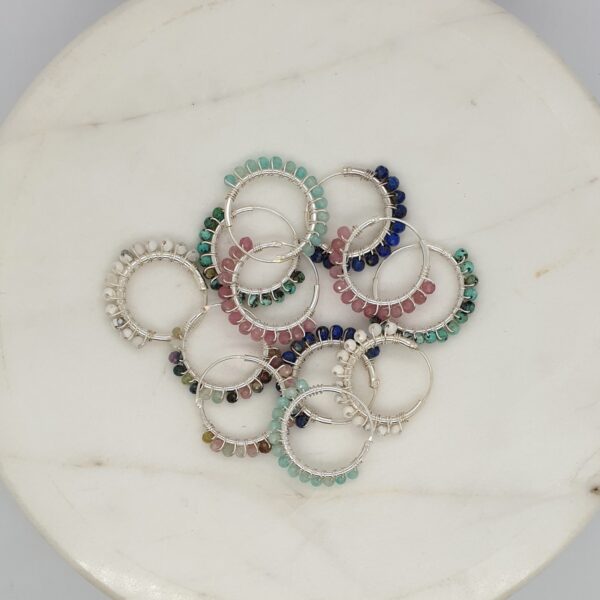 Natural Stone Small Hoops