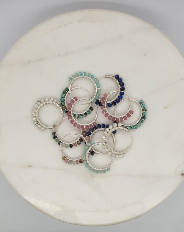 Natural Stone Small Hoops