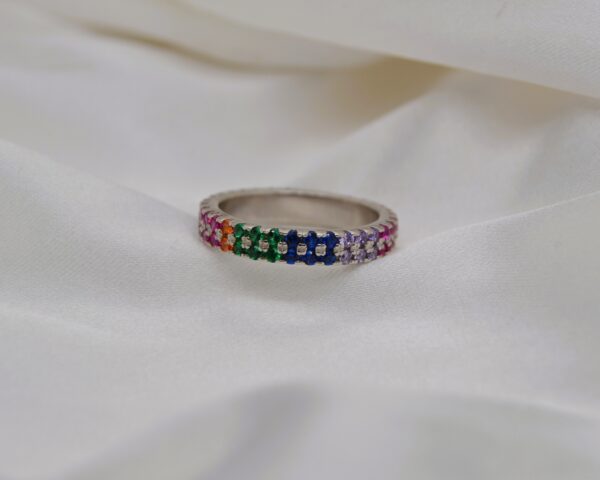 Rainbow Sterling Silver Ring