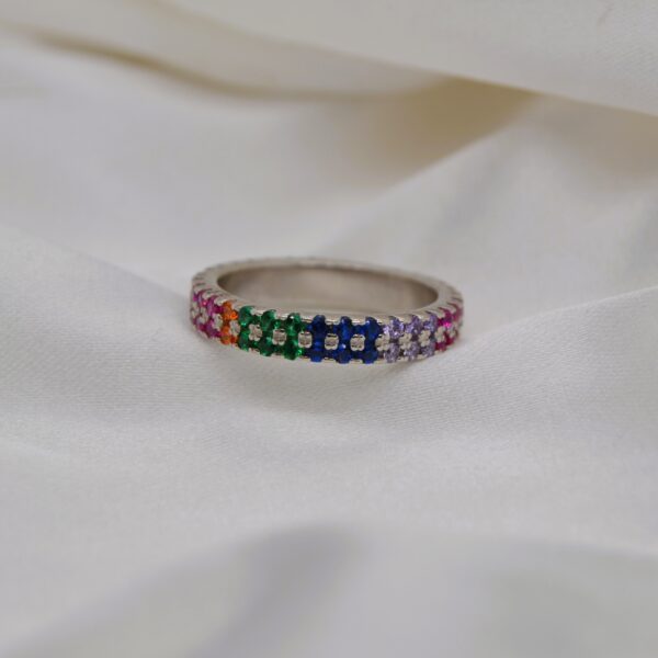Rainbow Sterling Silver Ring