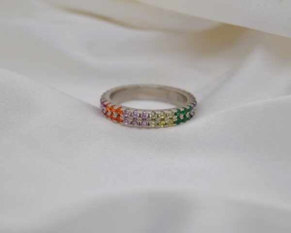 Rainbow Sterling Silver Ring