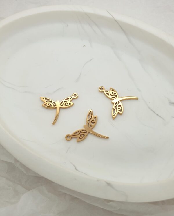 Dragonfly Gold Charm - Image 2