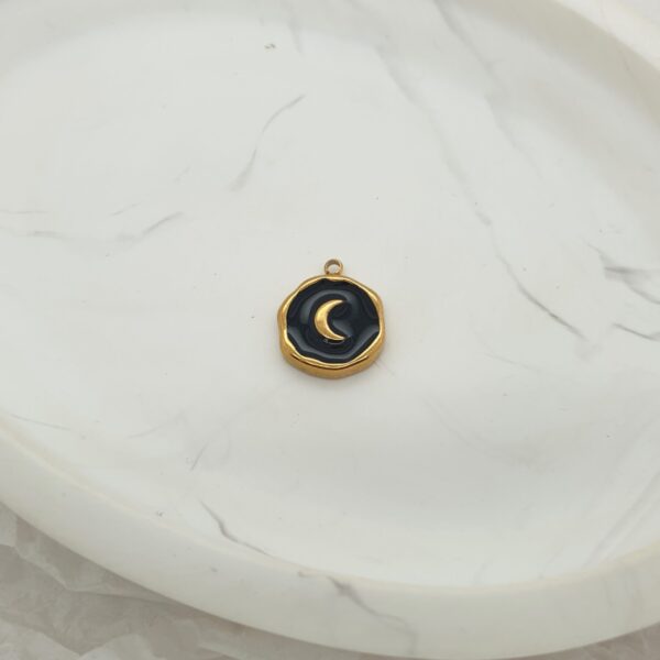 Gold And Black Moon Charm