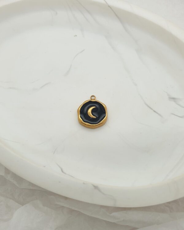 Gold And Black Moon Charm