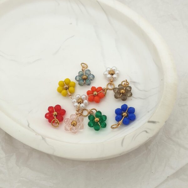 Color Bead Flower Charm
