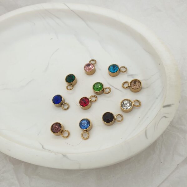 Stainless Steel Birthstone Charm