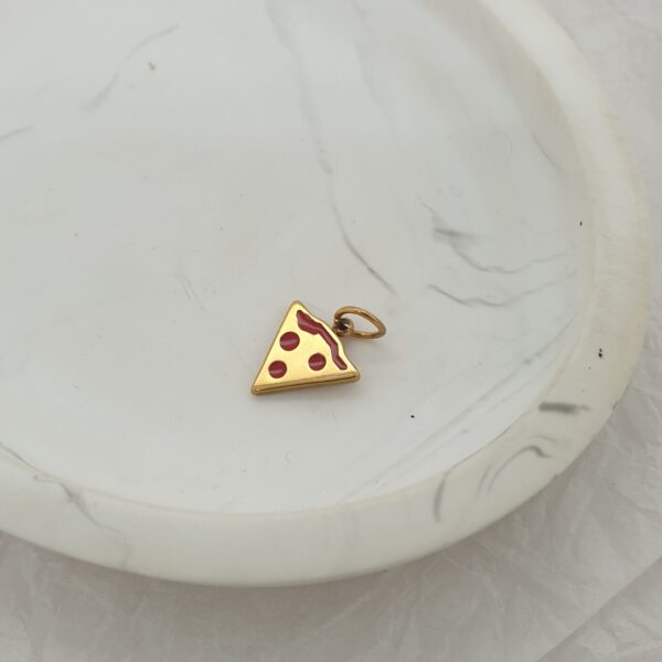 Gold Pizza Charm