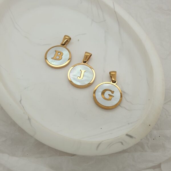 Mother of Pearl Disk Initial