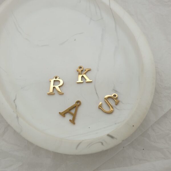 Stainless Steel Gold Initial