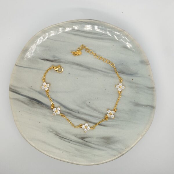 Gold Bling Flower Bracelet