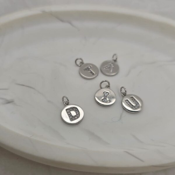 Silver Disk Bling Initial
