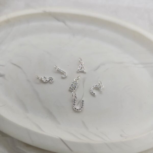 Silver Cut-out Bling Initial