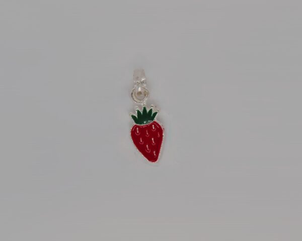 Silver Strawberry Charm
