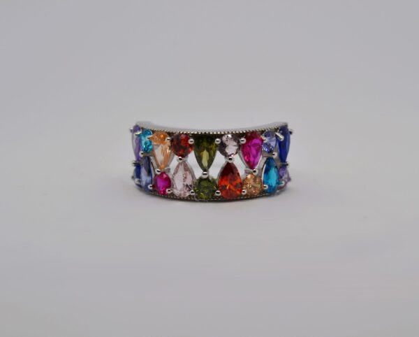 Chunky Silver Rainbow Ring