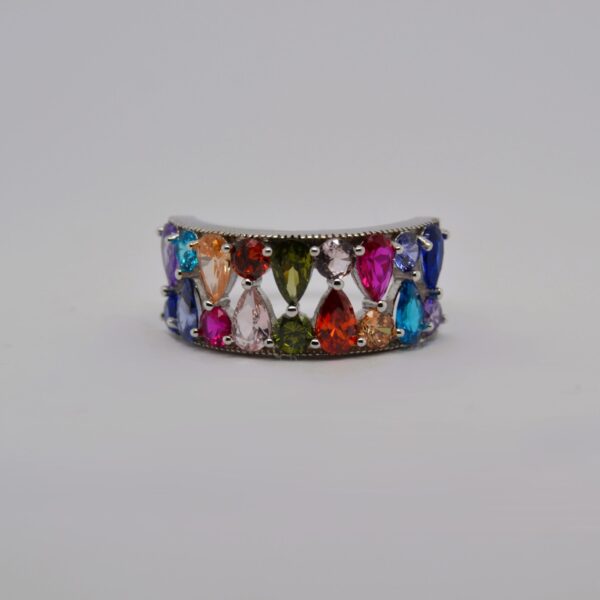 Chunky Silver Rainbow Ring