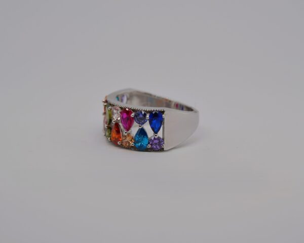 Chunky Silver Rainbow Ring