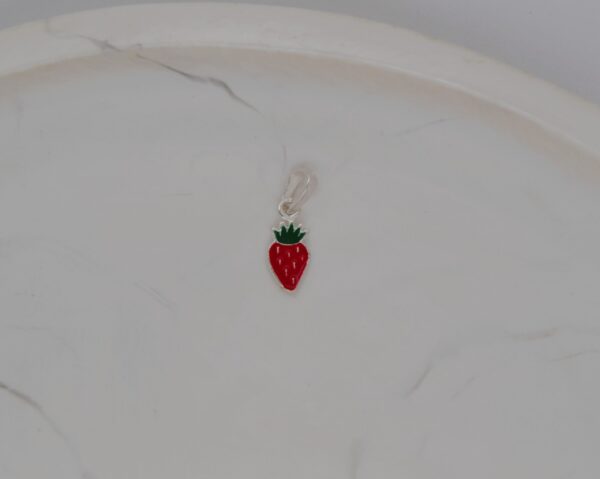 Silver Strawberry Charm