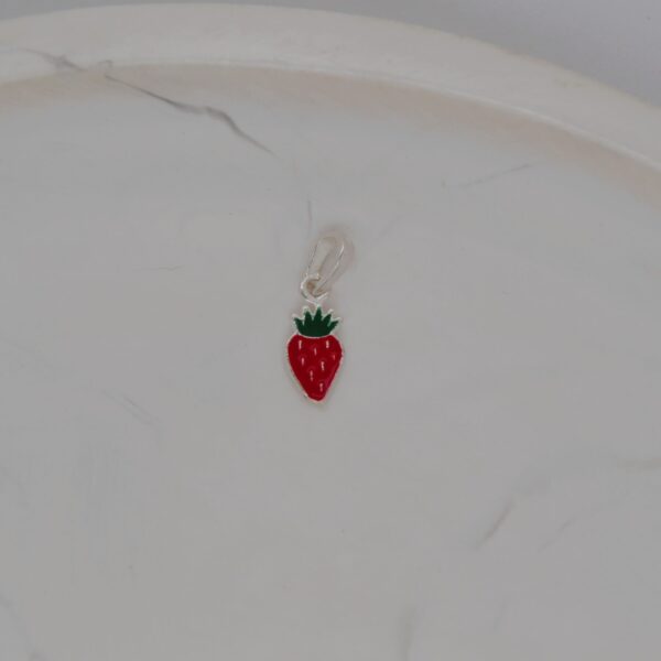 Silver Strawberry Charm