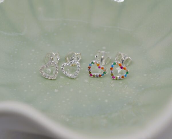 Small Bling Heart Studs
