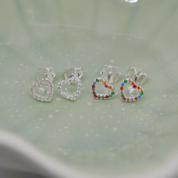 Small Bling Heart Studs