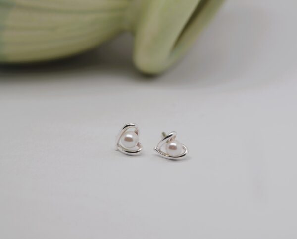Pearl Heart Studs