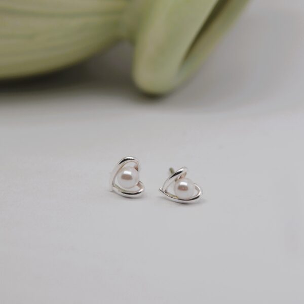 Pearl Heart Studs