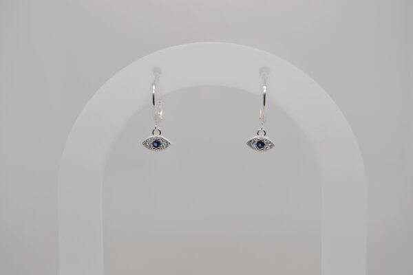 Silver Bling Evil-eye Earring