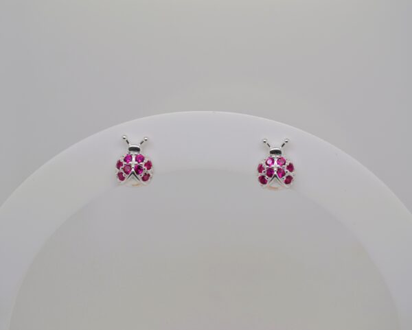 Silver Ladybug Studs