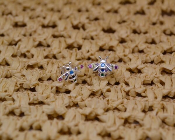 Silver Color Bee Studs