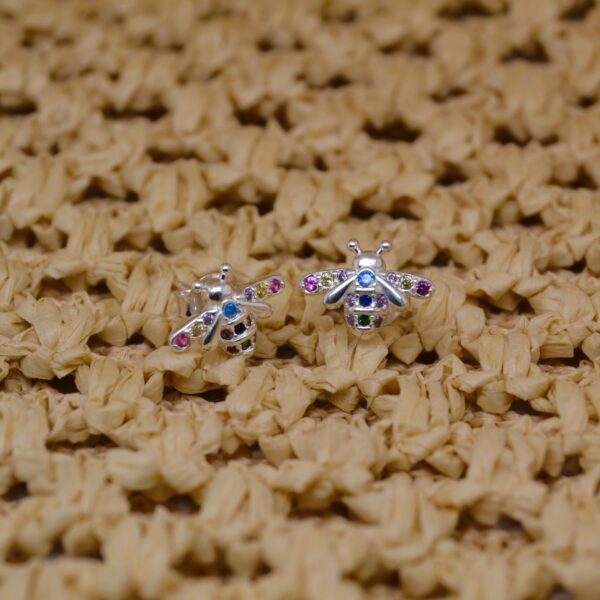 Silver Color Bee Studs