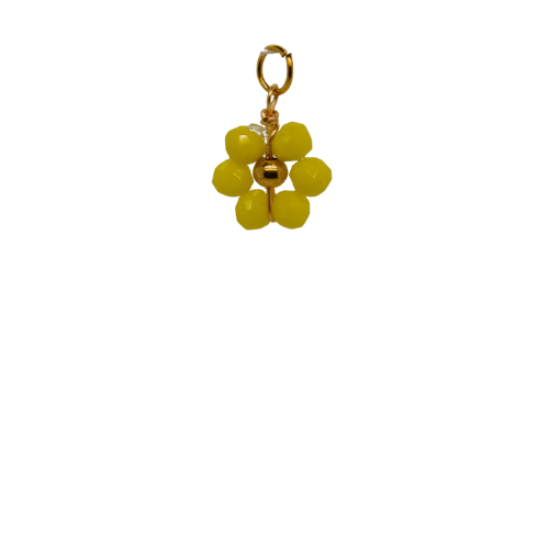 Yellow Beaded Flower Charm