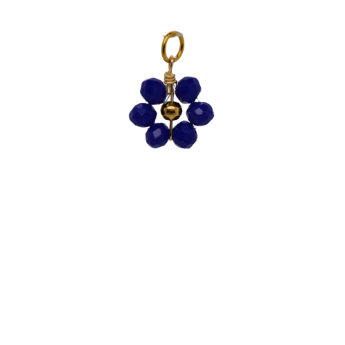 Blue Beaded Flower Charm