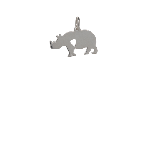 Silver Rhino Charm