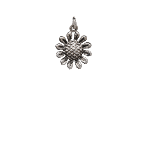 Silver Sunflower Charm