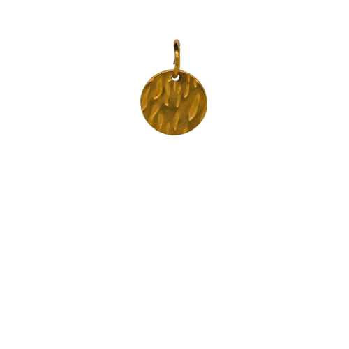 Textured Gold Disk Charm