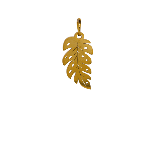 Detailed Gold Leaf Charm