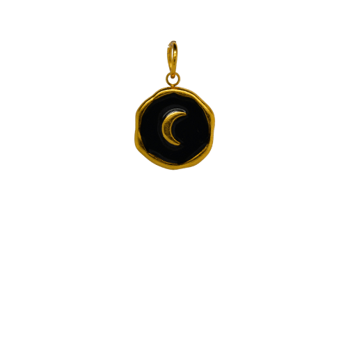 Gold And Black Moon Charm
