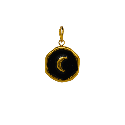 Gold and Black Moon Charm