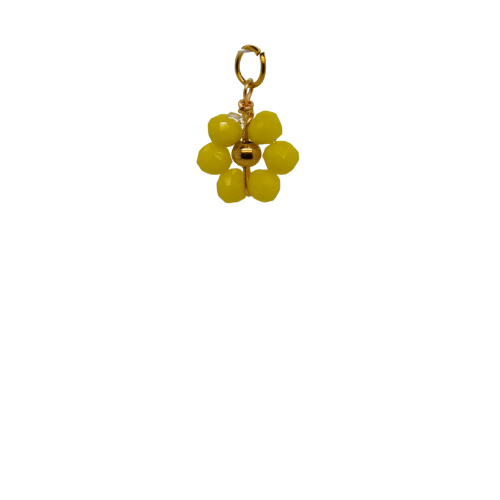 Yellow Beaded Flower Charm