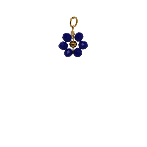 Blue Beaded Flower Charm