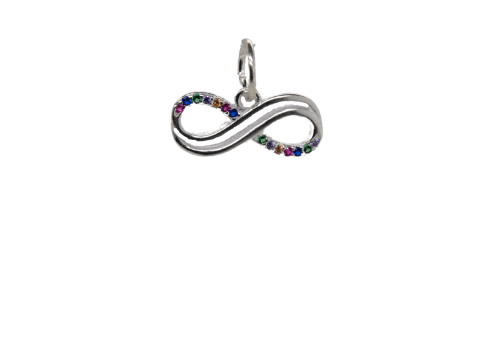 Colourful cubic silver infinity Charm