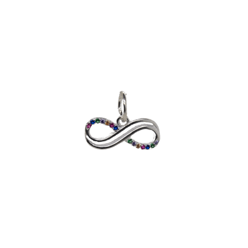Colourful cubic silver infinity Charm